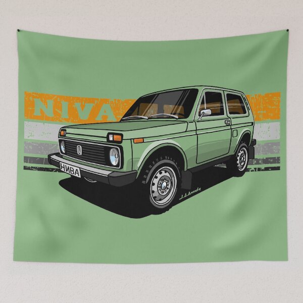 Item preview, Handmade drawing of the mythical Russian 4x4 designed and sold by designjaag.