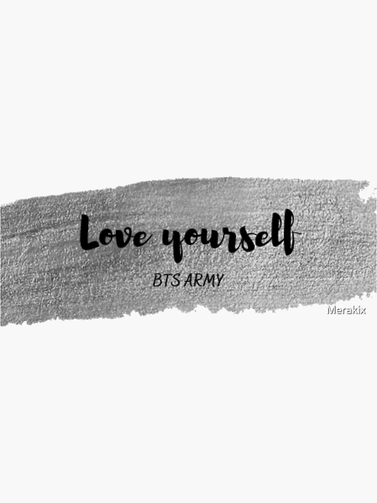 "BTS Merch Love yourself" Sticker by Merakix Redbubble