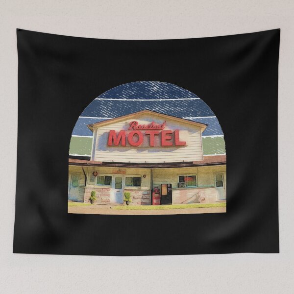 Item preview, Roadside motel, vintage motel, retro motel, humorous tacky motel, retro sunset, vintage vacation, roadside signs designed and sold by The Snarky  Psychologist.