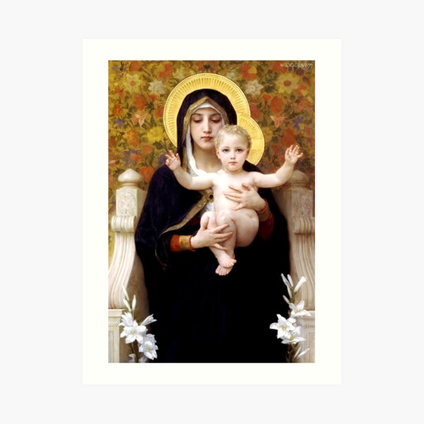 Madonna of the Lillies Art Print