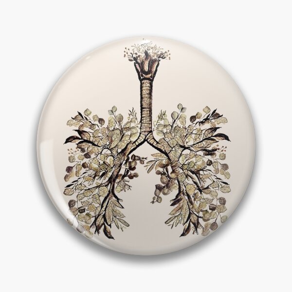 Item preview, Lungs with leaves, organs, respiratory, botanical lungs, lung cancer awareness designed and sold by Collagedream.