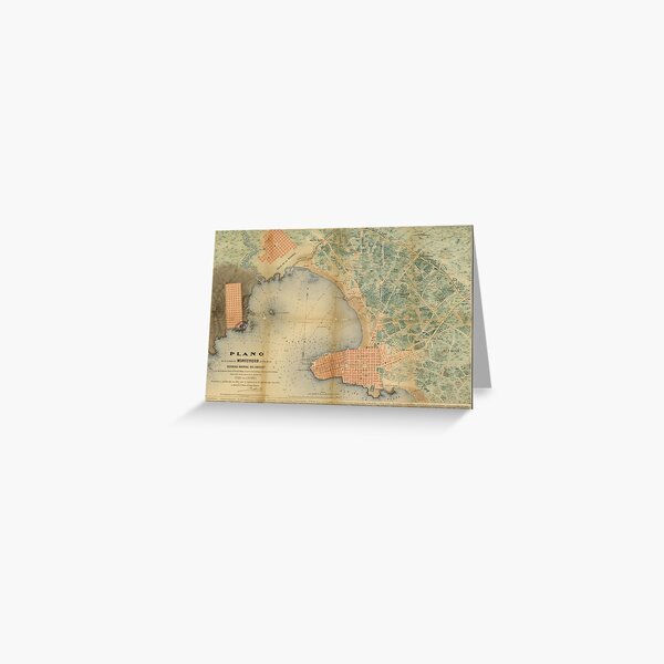 Item preview, Vintage Map of Montevideo Uruguay (1867) designed and sold by BravuraMedia.