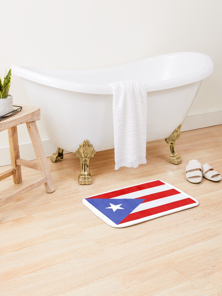 Thumbnail 2 of 6, Bath Mat, Puerto Rico Flag designed and sold by CSCairo.