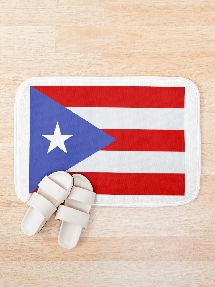 Thumbnail 1 of 6, Bath Mat, Puerto Rico Flag designed and sold by CSCairo.