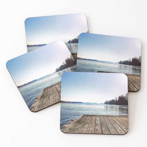Item preview, Nature photo from a wooden dock, with view on the blue water of river Danube in Hungary designed and sold by CiniArt.