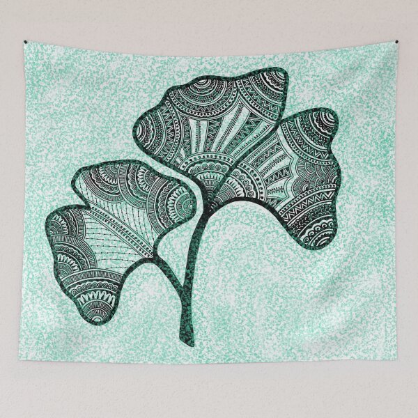 Item preview, Ginkgo foliage leaf with mandala art designed and sold by kkanchan.