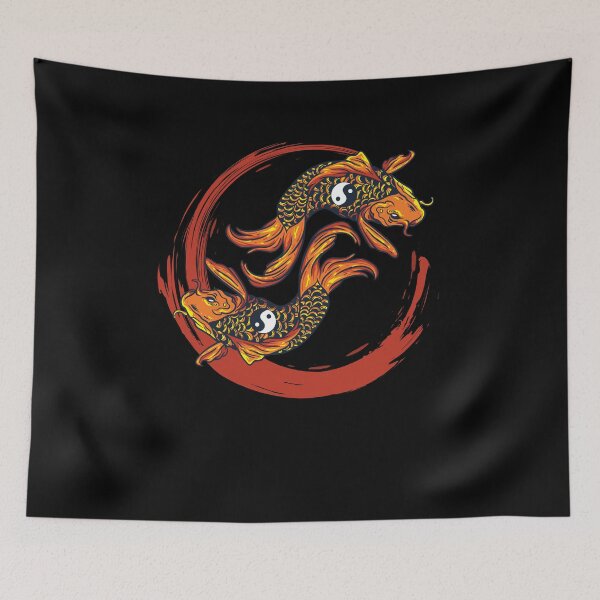 Item preview, Japanese goldfish carp koi orange fish Ying Yang koi designed and sold by FalkDania.