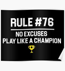 Wedding Crashers Quote - Rule # 76 No Excuses Play Like A Champion Poster