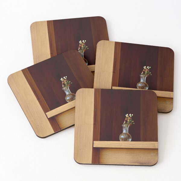 Item preview, Dried wild flowers in vase, on a wooden counter photo designed and sold by CiniArt.