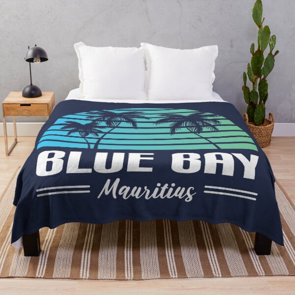Item preview, Retro Blue Bay Mauritius Tropical Summer Beach Design designed and sold by CynthiaGraphics.