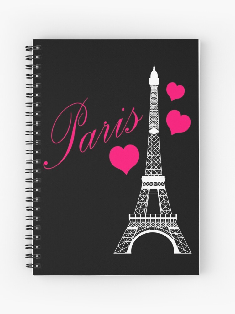 Cuaderno de espiral «París Francia Pink Torre Eiffel» de BeachBumFamily |  Redbubble
