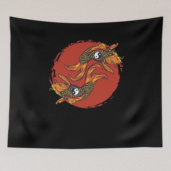 Item preview, Japanese carp goldfish koi orange fish Ying Yang koi designed and sold by FalkDania.