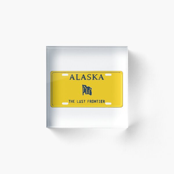 Alaska License Plate Acrylic Block