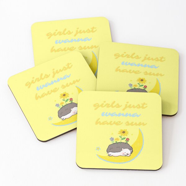 Item preview, girls just wanna have sun hedgehogs stickers and tshirts designed and sold by yellrelang.