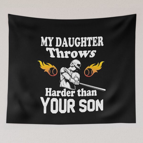Item preview, My Daughter Throws Harder Than Your Son, Funny Softball Saying Gift For Daughter Who loves Softball designed and sold by Rassitni.