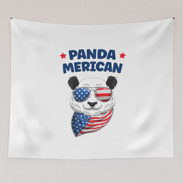 Item preview, American Panda Panda-Merican with 4th of July US Flag designed and sold by Uppercase Tees.