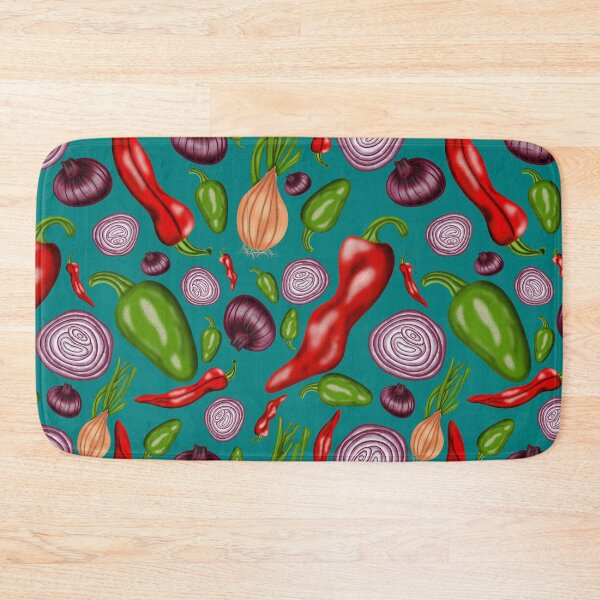 Item preview, Peppers and Onions Teal designed and sold by LadyTaneli.