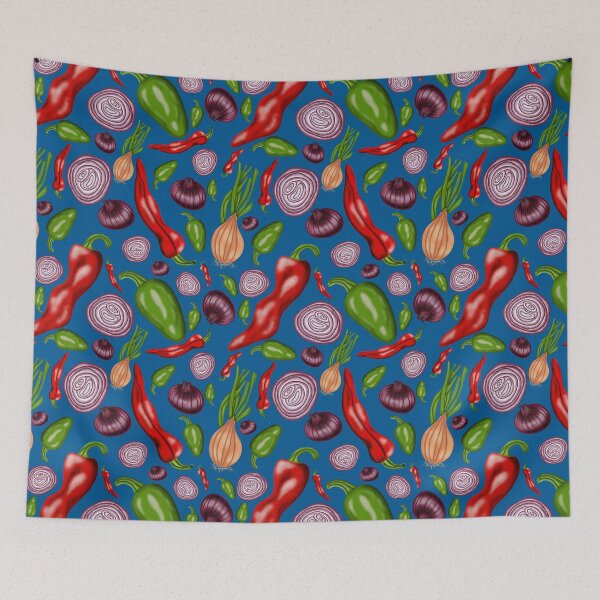 Item preview, Peppers and Onions Blue designed and sold by LadyTaneli.
