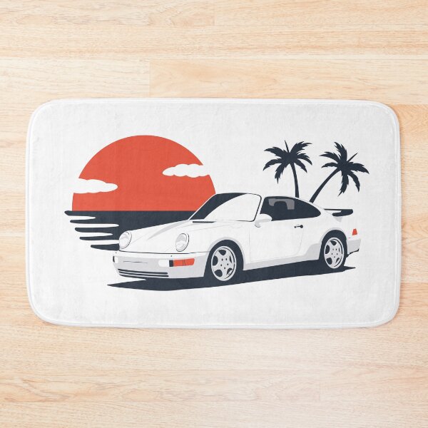 Item preview, Beach Sunset with German aircooled sports car - light background designed and sold by ApexFibers.