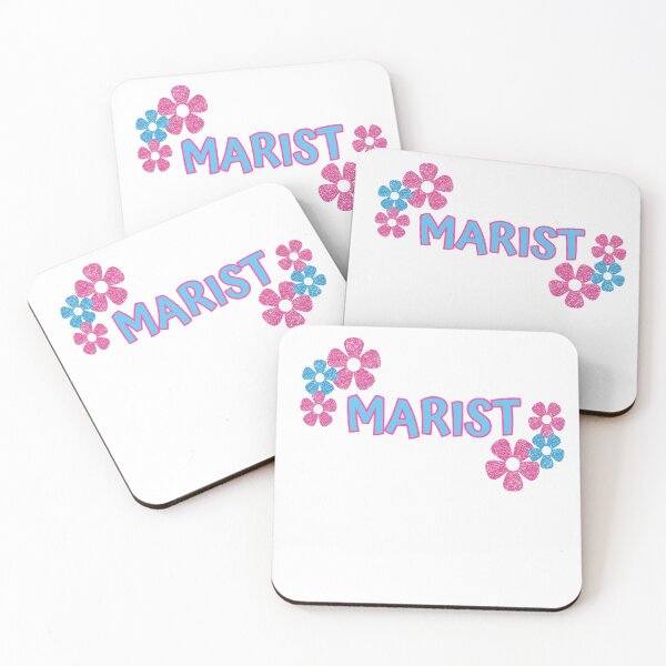 Item preview, Marist Pink and Blue Glitter Flowers Logo designed and sold by katiemarielle.