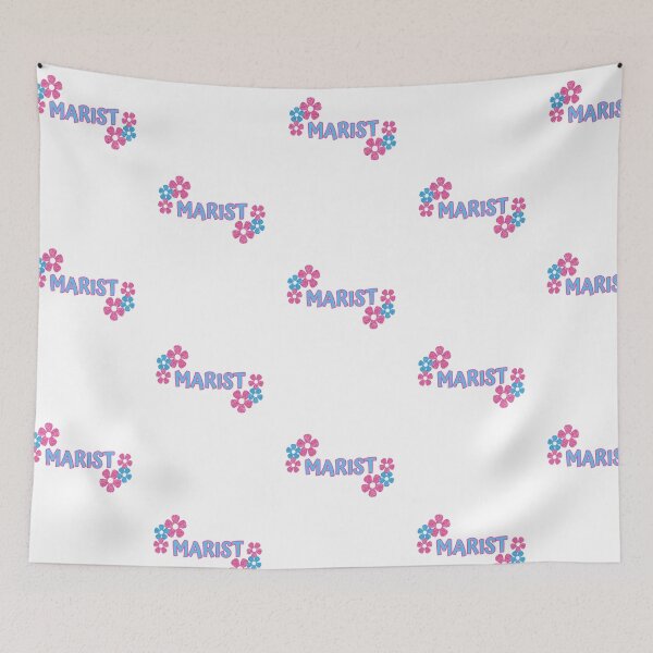 Item preview, Marist Pink and Blue Glitter Flowers Logo designed and sold by katiemarielle.