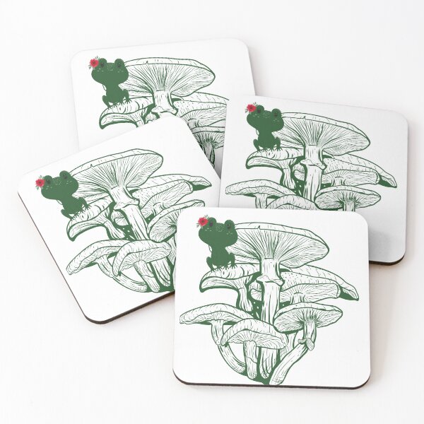 Item preview, Little  Green Frog on Mushroom- Frog  designed and sold by DowDesigns.