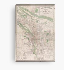 Vintage Map of Portland Oregon (1912) Metal Print