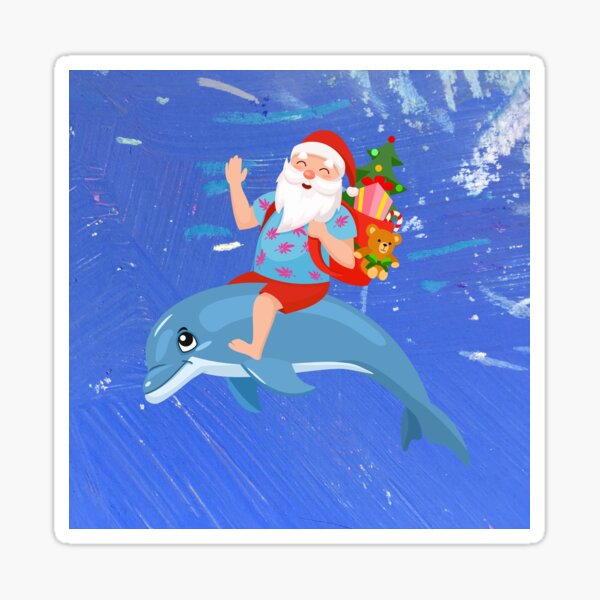 : Cute Dolphins Christmas Shirt Santa Sleigh Xmas