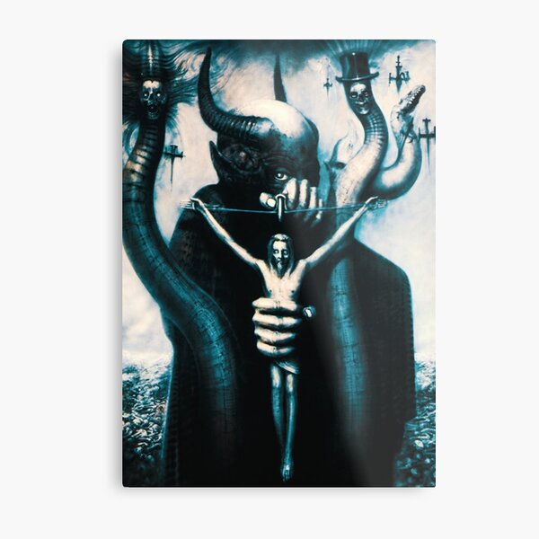 HR Giger Satan Steampunk Metal Print
