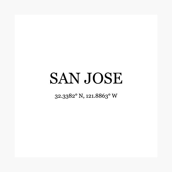 Item preview, San Jose, California Coordinates designed and sold by BellaHope1.