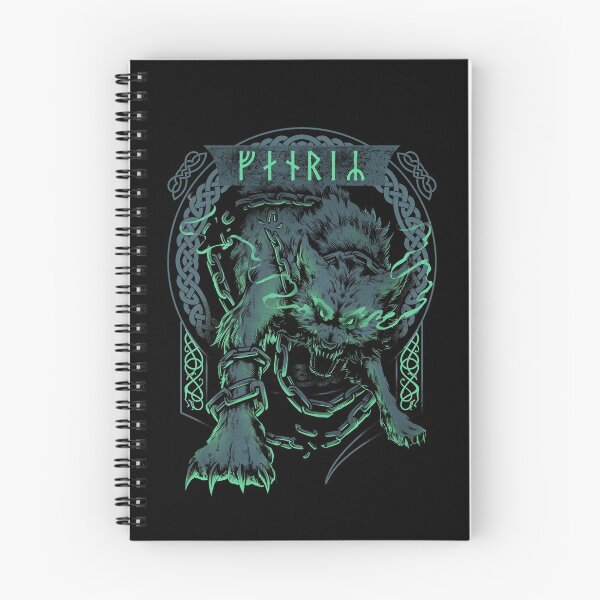 Item preview, Fenrir Wolf Norse Futhark Runes Viking Mythology Ragnarok Green designed and sold by BluePagan.