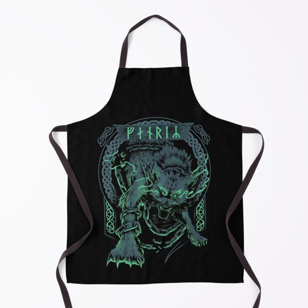Item preview, Fenrir Wolf Norse Futhark Runes Viking Mythology Ragnarok Green designed and sold by BluePagan.