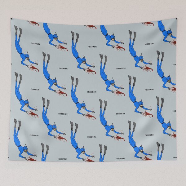 Item preview, Freediving Diver Observing a Spiny Lobster Underwater designed and sold by urmaddad.