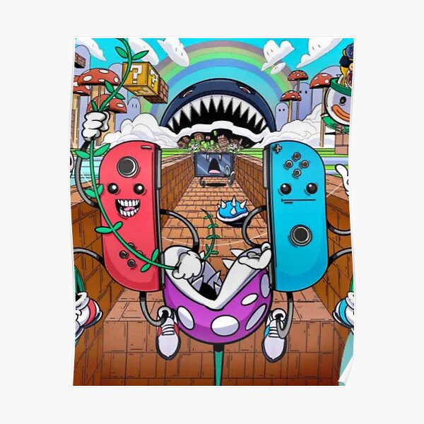Video Game Wall Poster Super Mario Super Mario Jump Poster Print Hand Drawn Artwork Limited Edition Wall Art Various Sizes Available
