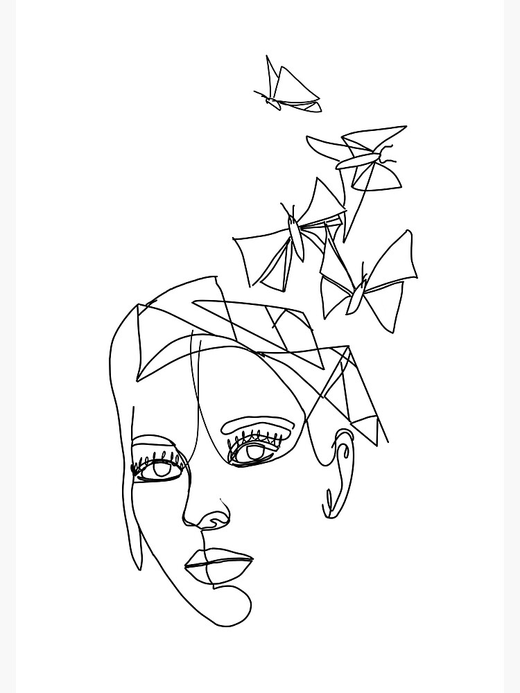 Fashion cubism one line drawing human face Vector Image