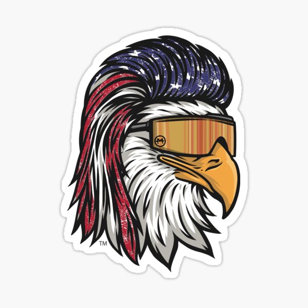 American Eagle Head Sticker Decal Bald Flag Real Car Truck USA
