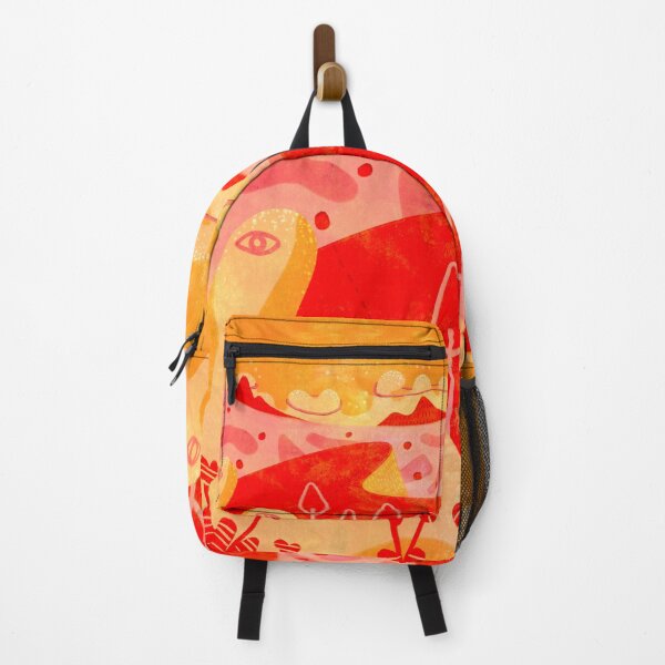 Item preview, Naive, fantastic abstract landscape painting. Red and Orange. designed and sold by GreissDesign.