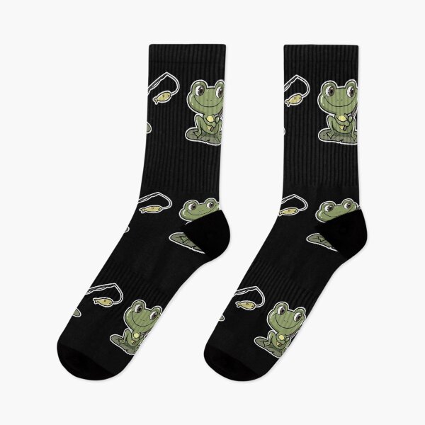 Item preview, Frog at Fishing with Fishing rod designed and sold by Snabdesign84.