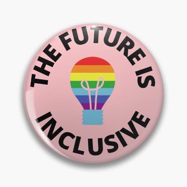 Item preview, The Future Is Inclusive Pride Rainbow Pink Lightbulb designed and sold by Wanderior.