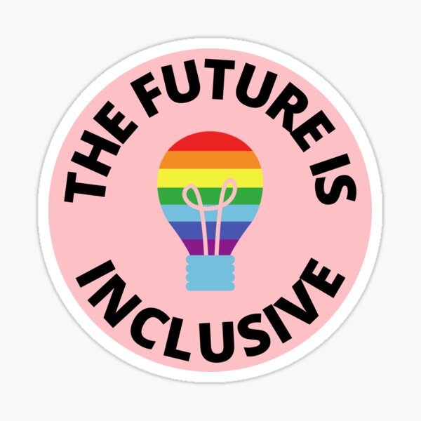 Item preview, The Future Is Inclusive Pride Rainbow Pink Lightbulb designed and sold by Wanderior.