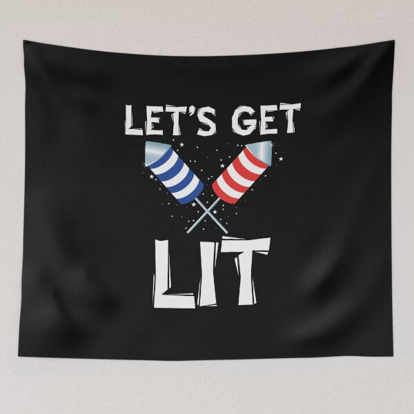 Item preview, Vintage Lets Get lit Typography and illustration  designed and sold by garniturex.