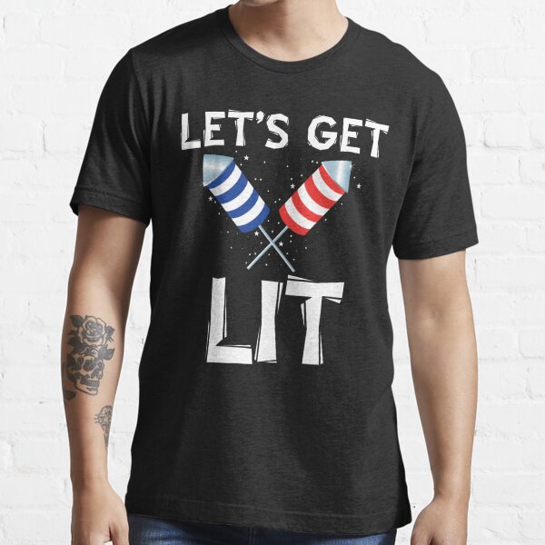 Vintage Lets Get lit Typography and illustration  Essential T-Shirt