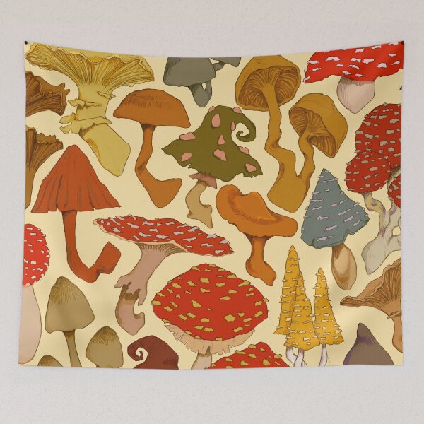 Item preview, Cottagecore Mushroom Pattern designed and sold by lauratroy.