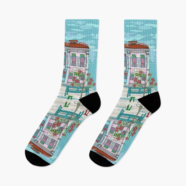 Item preview, PERANAKAN SHOPHOUSE Turquoise designed and sold by designsMM.