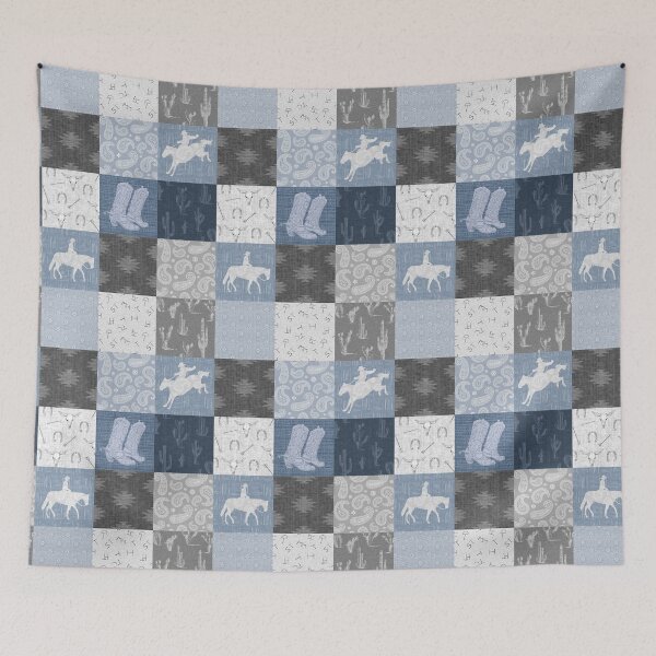 Item preview, Cowboy Patchwork - Blue/ Grey designed and sold by SugarPineDesign.