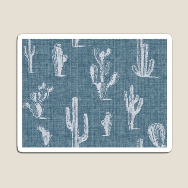 Item preview, Cacti Canvas - blue designed and sold by SugarPineDesign.