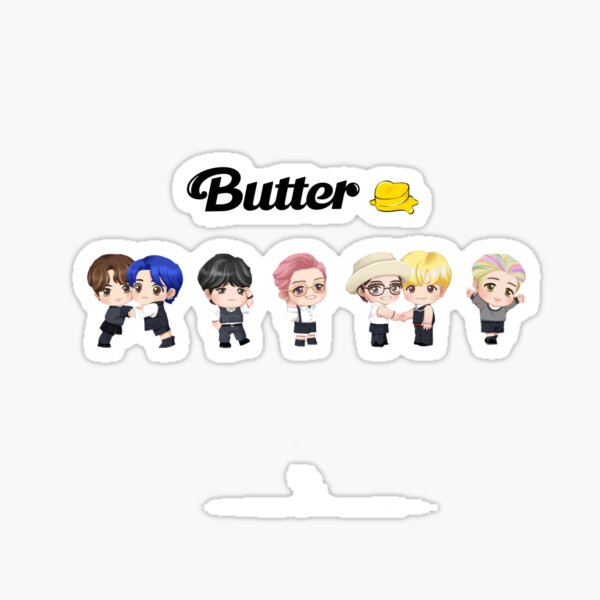butter bts chibi sticker by bts merchandise redbubble