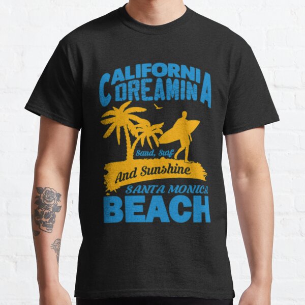 California Shirt Moon Tee santa monica summer tshirt Pacific Beach Celestial Style Malibu Beach Outer Banks Sun and moon