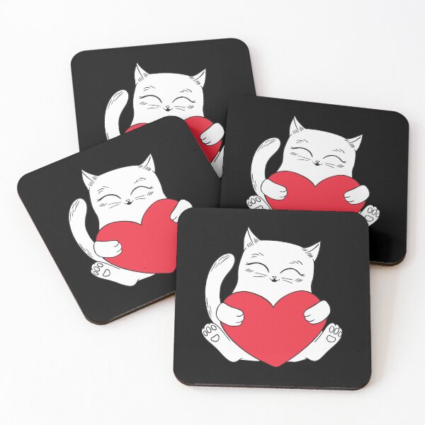 Item preview, Little cat holding a heart of love designed and sold by Hasan Kamal.