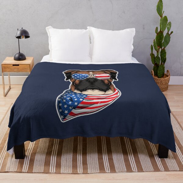 Item preview, Funny Dog Boxer 4th of July with American Sunglasses designed and sold by Uppercase Tees.